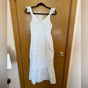 Sincerely Jules White Eyelet Midi Dress